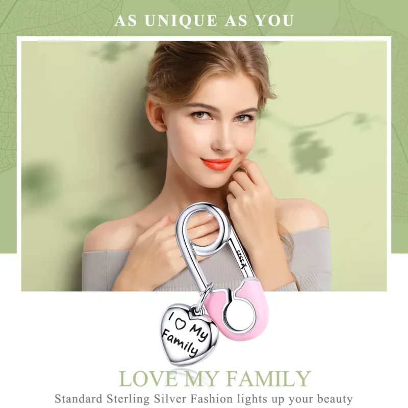 (immagine per) Charm Pendente tipo Pandora Amo la mia famiglia - SCC1145 - Visualizza 2