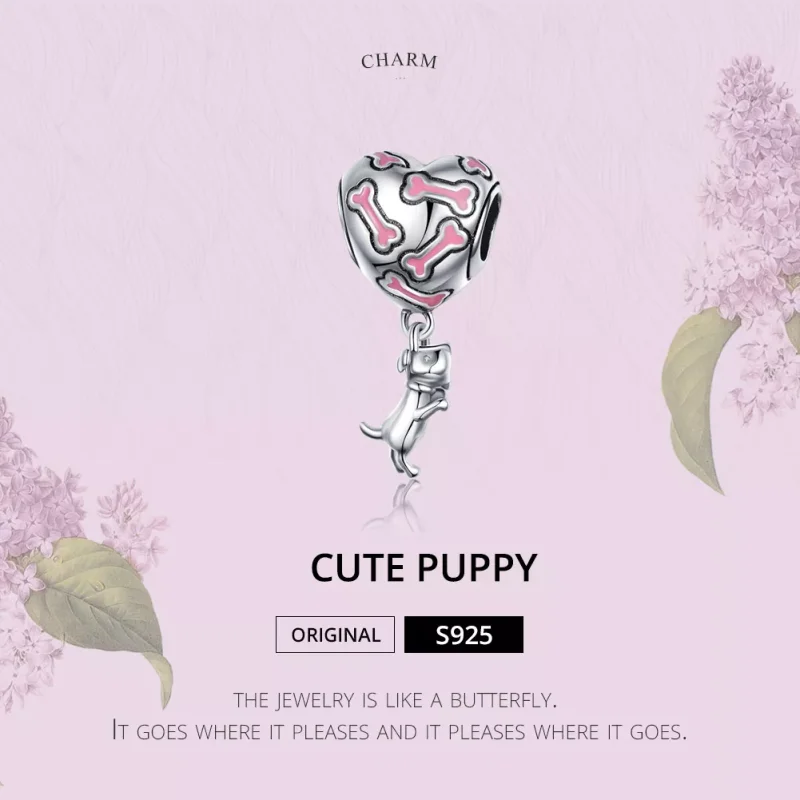(immagine per) Charm Pendente tipo Pandora Cucciolo tenero - SCC1199 - Visualizza 2