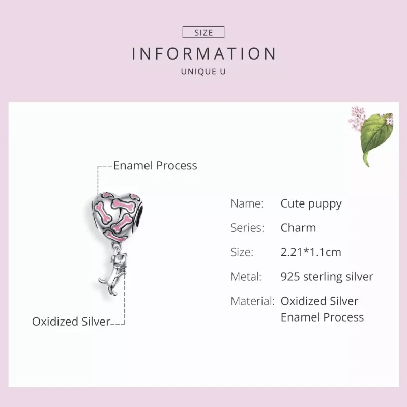 (immagine per) Charm Pendente tipo Pandora Cucciolo tenero - SCC1199 - Visualizza 3