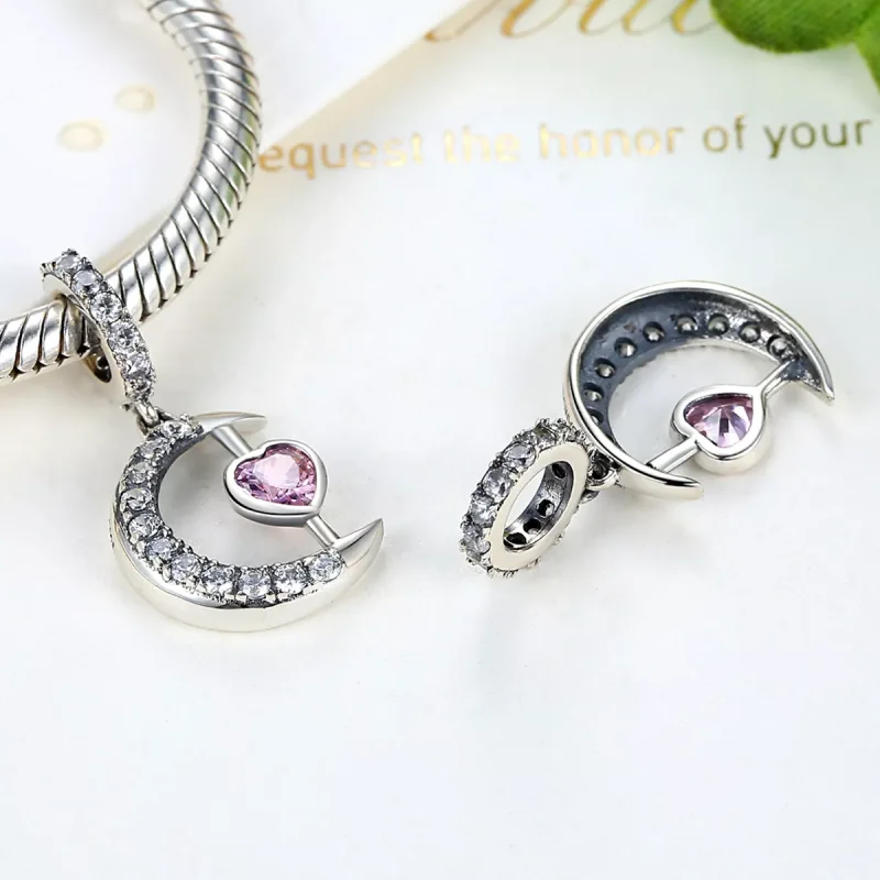 (immagine per) Charm Pendente tipo Pandora Cuore della luna - SCC040 - Visualizza 3