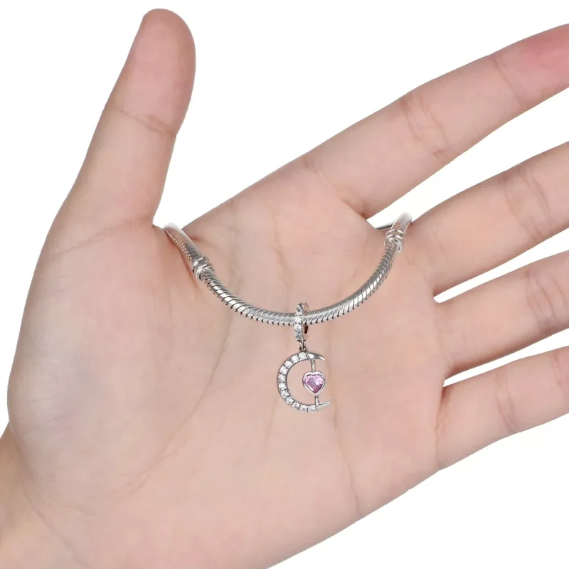 (immagine per) Charm Pendente tipo Pandora Cuore della luna - SCC040 - Visualizza 5