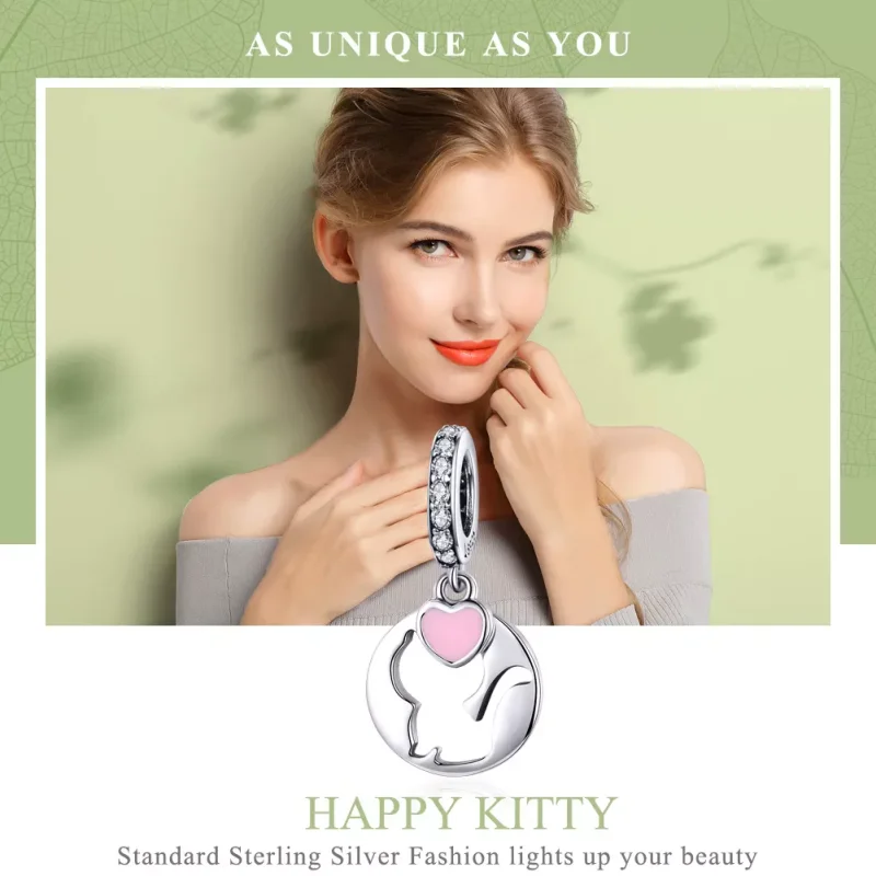 (immagine per) Charm Pendente tipo Pandora Gattino felice - SCC1140 - Visualizza 2