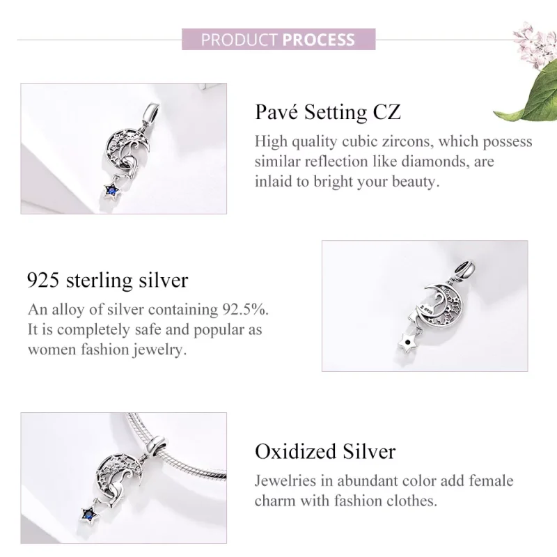 (immagine per) Charm Pendente tipo Pandora Gattino sulla luna - SCC1205 - Visualizza 4