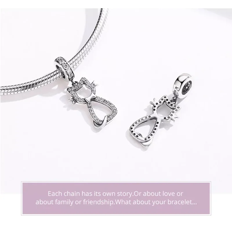 (immagine per) Charm Pendente tipo Pandora Gatto amorevole - SCC1162 - Visualizza 4