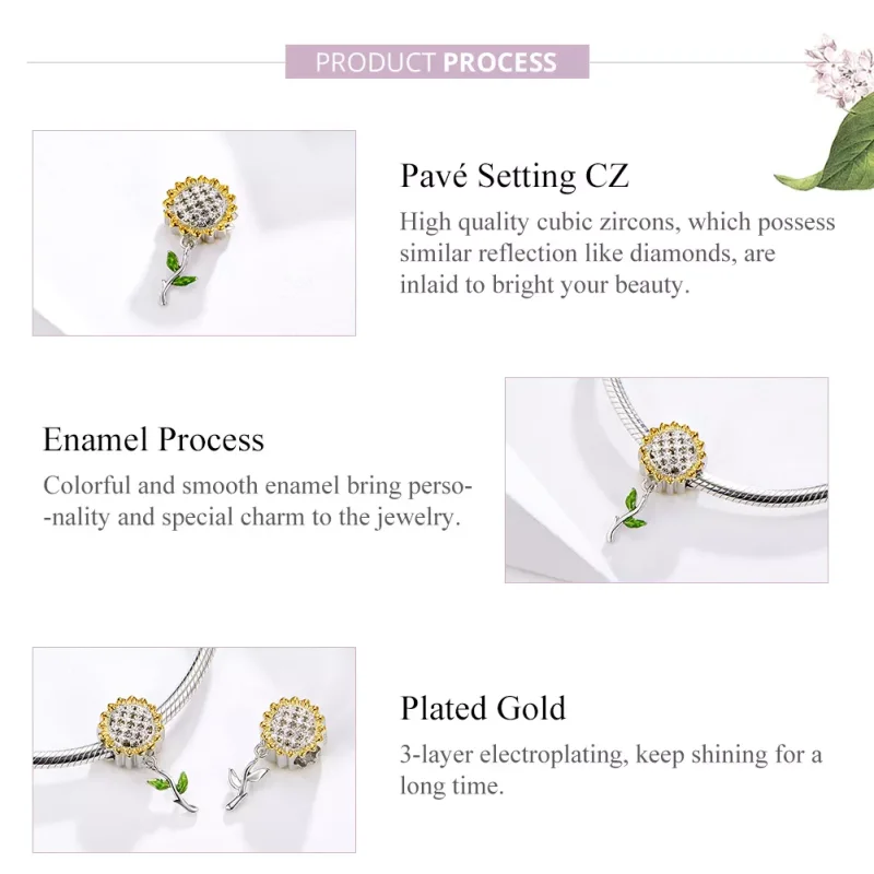(immagine per) Charm Pendente tipo Pandora Girasole - SCC1211 - Visualizza 4