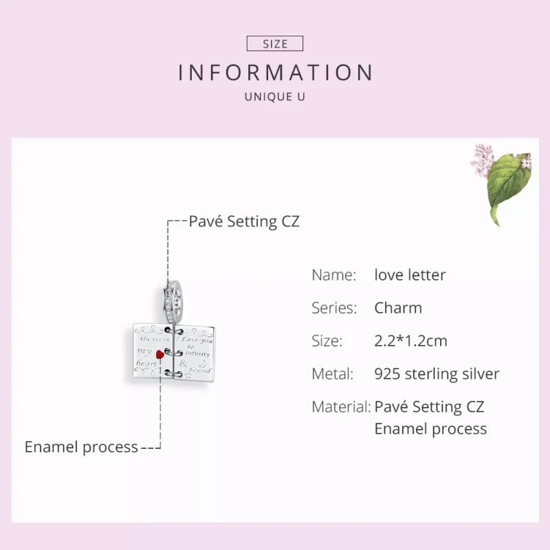 (immagine per) Charm Pendente tipo Pandora Lettera d'amore - SCC1262 - Visualizza 3