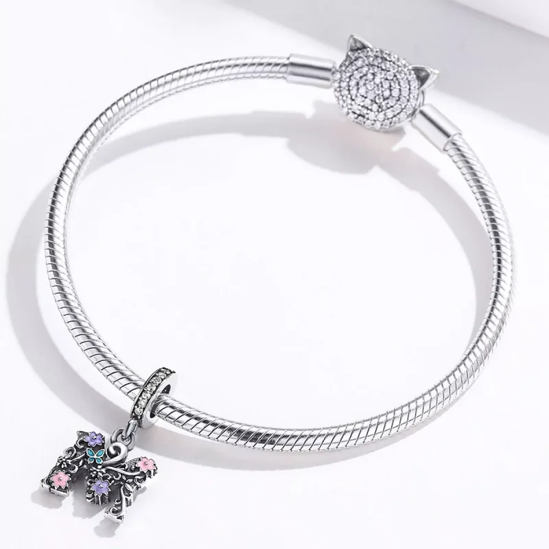 (immagine per) Charm Pendente tipo Pandora Lettera di fiori M - SCC1274 - Visualizza 4