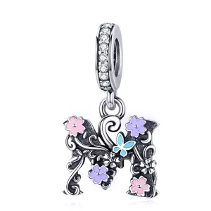 (immagine per) Charm Pendente tipo Pandora Lettera di fiori M - SCC1274