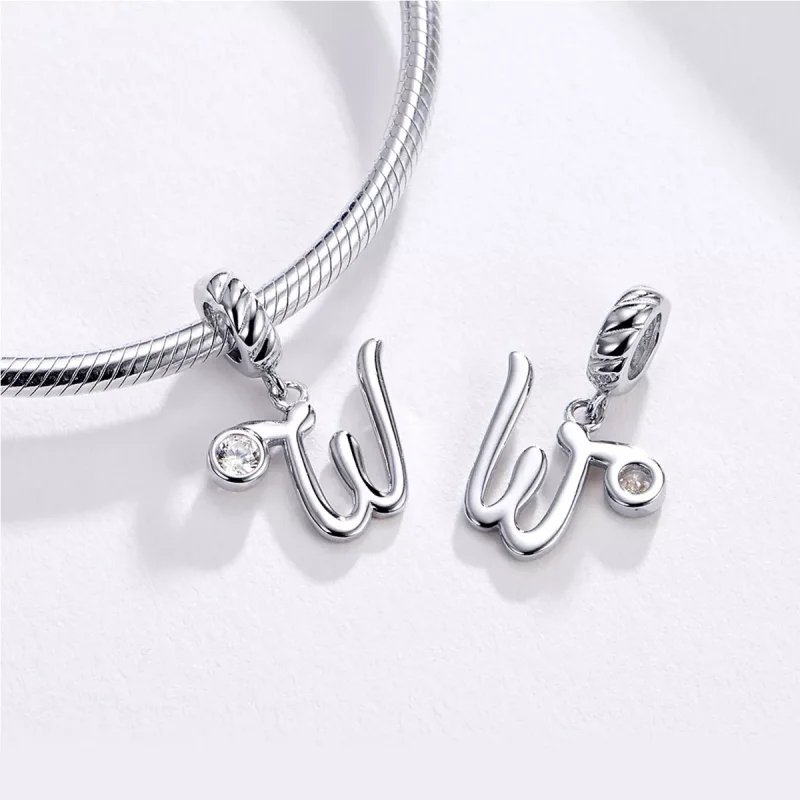 (immagine per) Charm Pendente tipo Pandora Lettera W - SCC1183-W - Visualizza 3
