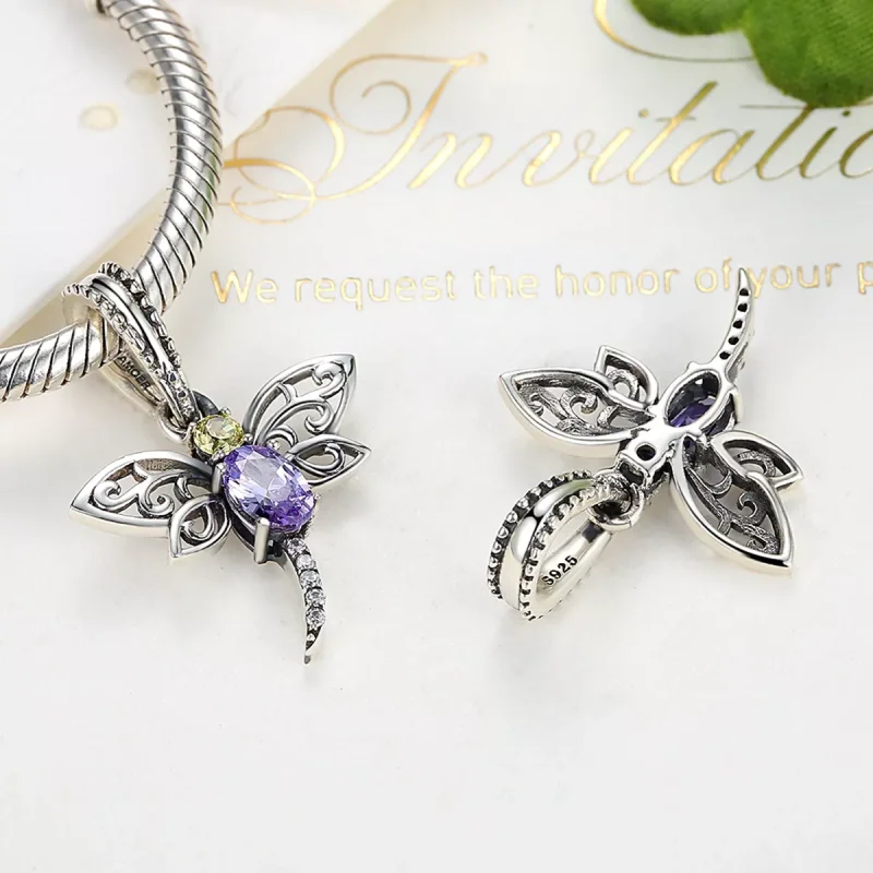 (immagine per) Charm Pendente tipo Pandora Libellula - SCC048 - Visualizza 3