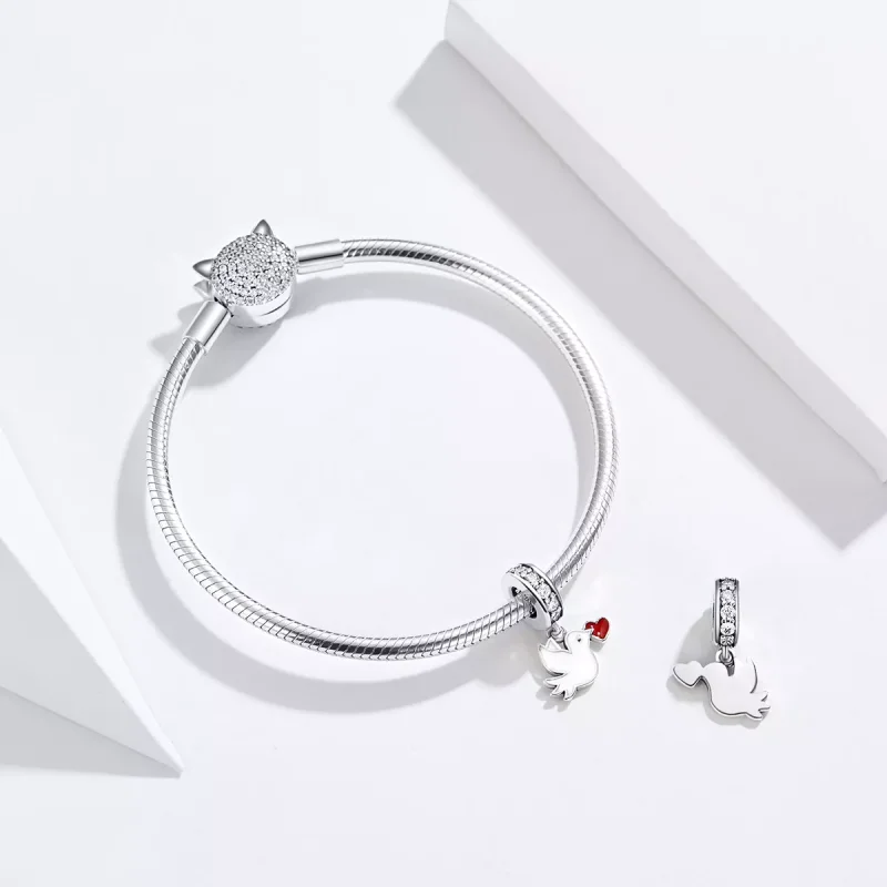 (immagine per) Charm Pendente tipo Pandora Messaggero d'amore - SCC1227 - Visualizza 3