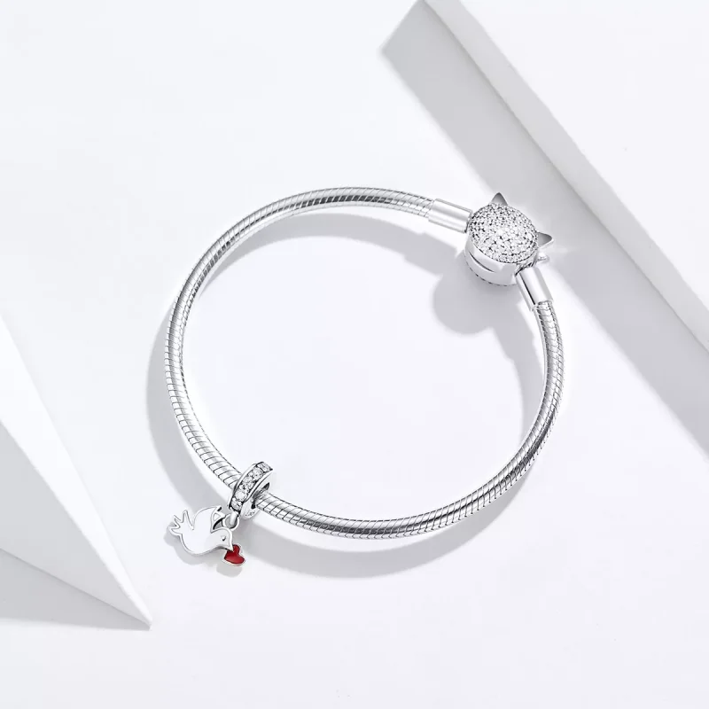 (immagine per) Charm Pendente tipo Pandora Messaggero d'amore - SCC1227 - Visualizza 4