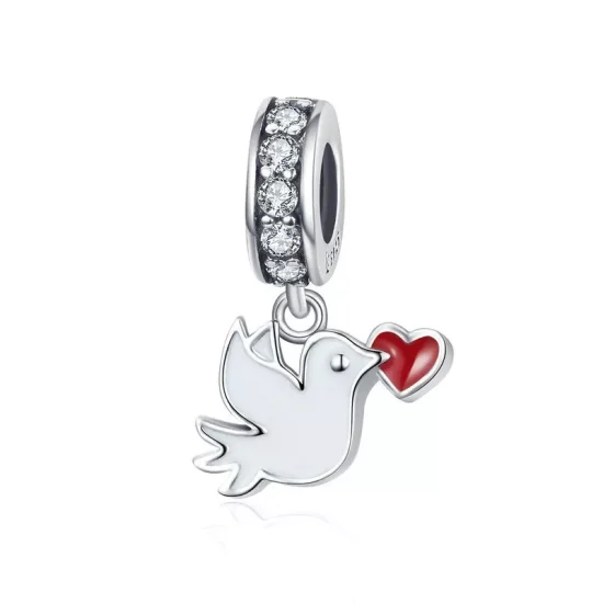 (immagine per) Charm Pendente tipo Pandora Messaggero d'amore - SCC1227