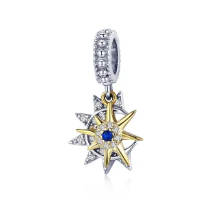 (immagine per) Charm Pendente tipo Pandora Pavé Sole Incontra Luna - SCC1135