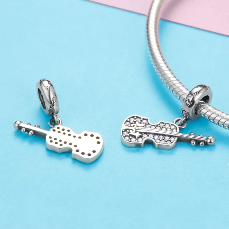 (immagine per) Charm Pendente tipo Pandora Pavé violino - SCC1078 - Visualizza 3