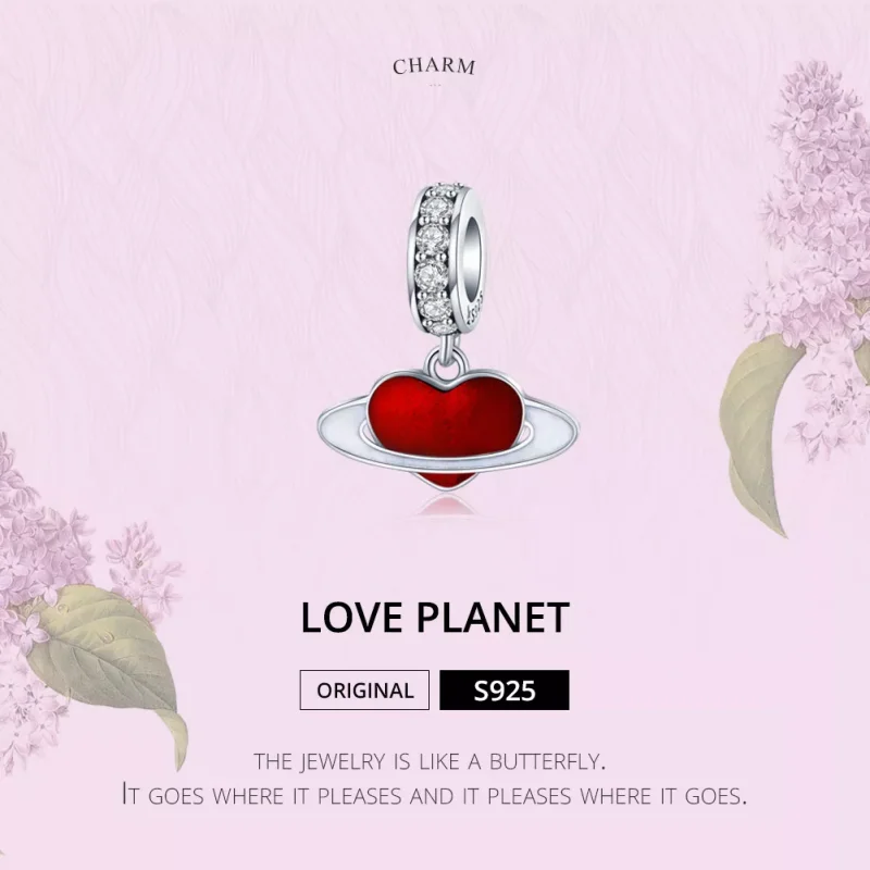 (immagine per) Charm Pendente tipo Pandora Pianeta d'amore - SCC1165 - Visualizza 2