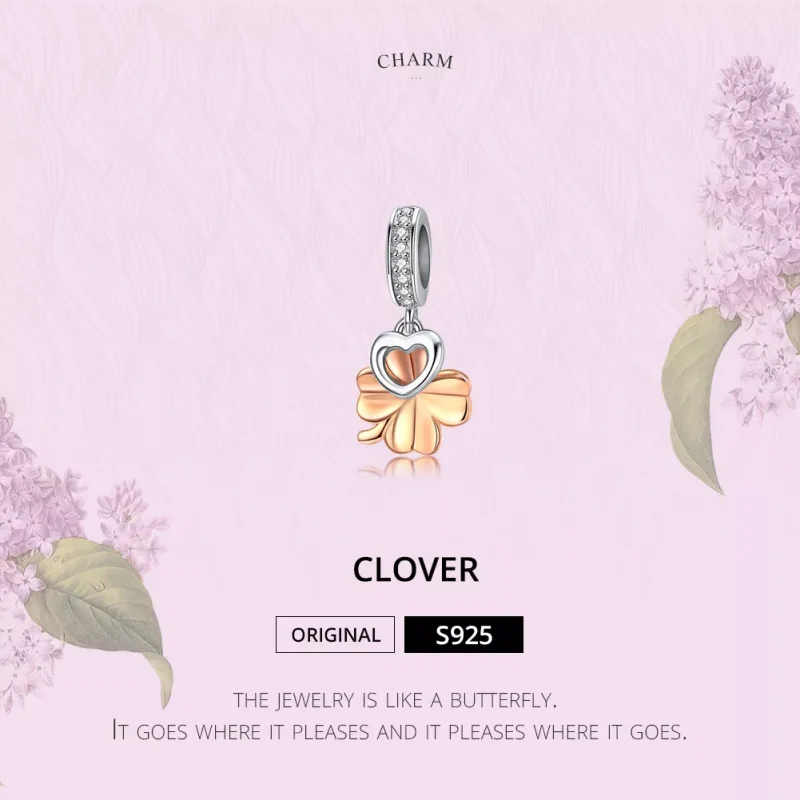 (immagine per) Charm Pendente tipo Pandora Quadrifoglio - SCC1238 - Visualizza 2