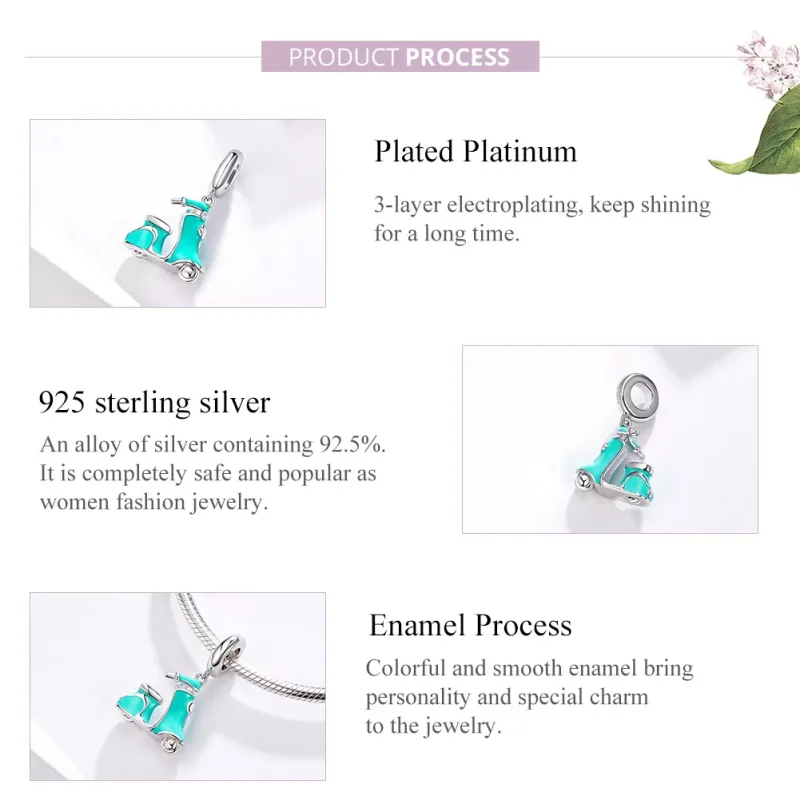 (immagine per) Charm Pendente tipo Pandora Scooter - SCC1201 - Visualizza 4