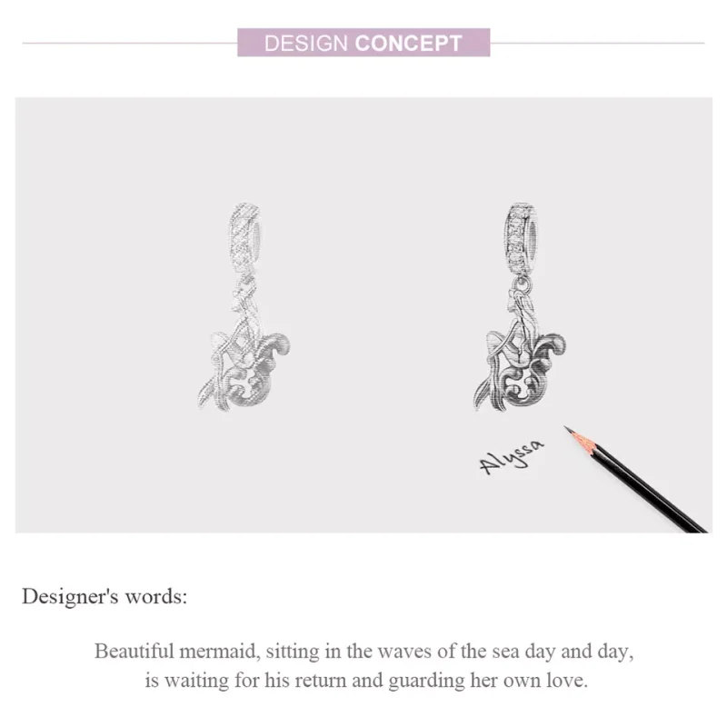 (immagine per) Charm Pendente tipo Pandora Sirena in attesa - SCC1166 - Visualizza 6