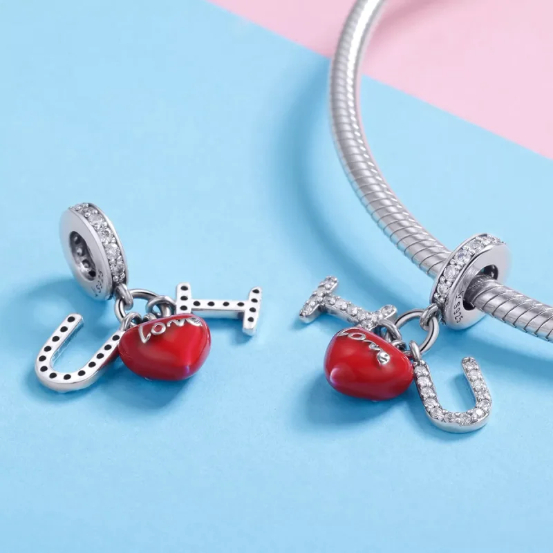 (immagine per) Charm Pendente tipo Pandora Ti voglio bene - SCC1055 - Visualizza 4