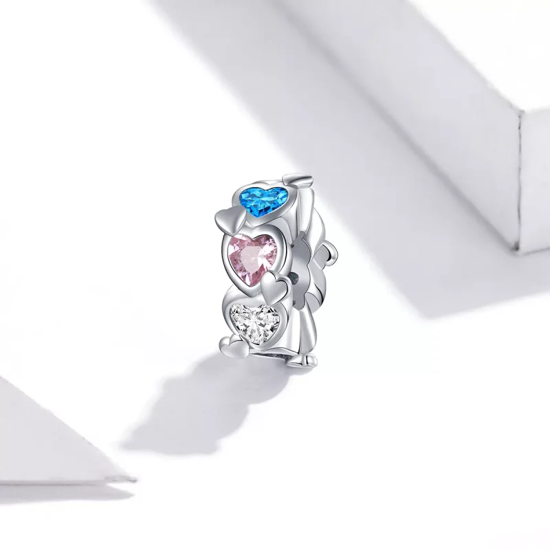 (immagine per) Charm tipo Pandora Cuore a cuore - BSC408 - Visualizza 2