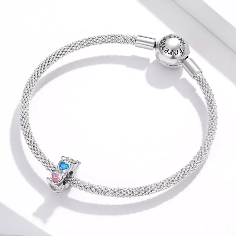 (immagine per) Charm tipo Pandora Cuore a cuore - BSC408 - Visualizza 3