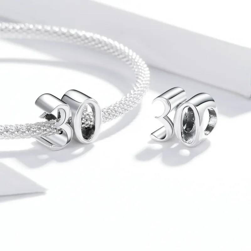 (immagine per) Charm tipo Pandora 30° Compleanno - SCC1622 - Visualizza 4