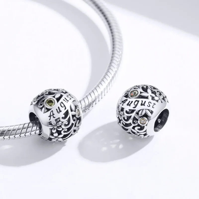 (immagine per) Charm tipo Pandora Agosto Peridot Birthstone - SCC1385-8 - Visualizza 3