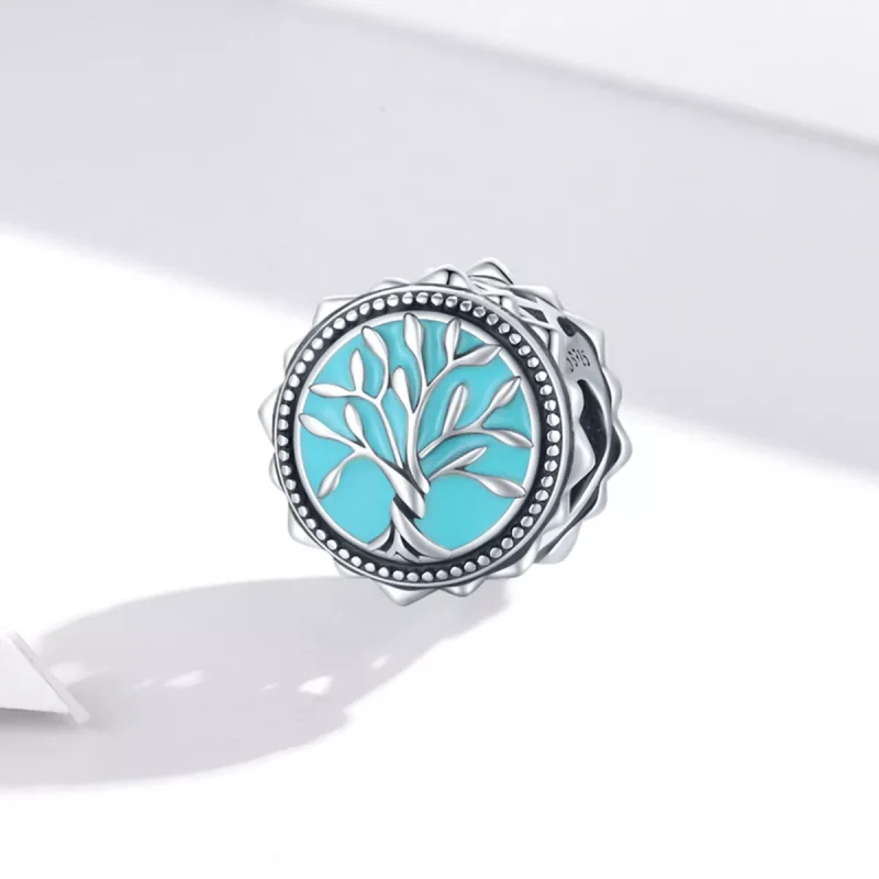 (immagine per) Charm tipo Pandora Albero della vita blu - BSC503 - Visualizza 2