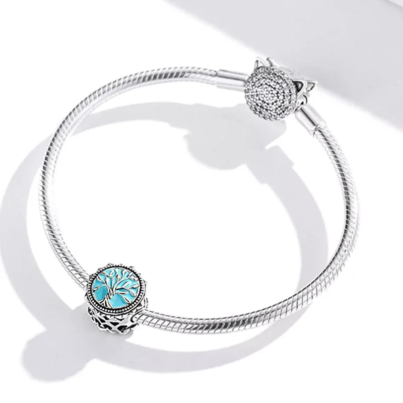 (immagine per) Charm tipo Pandora Albero della vita blu - BSC503 - Visualizza 3