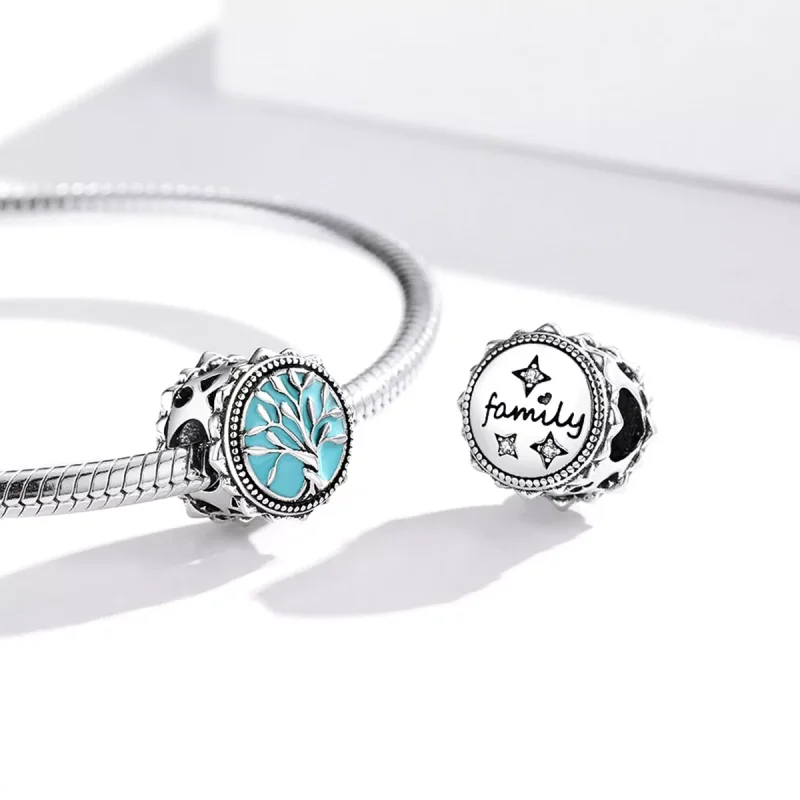 (immagine per) Charm tipo Pandora Albero della vita blu - BSC503 - Visualizza 4