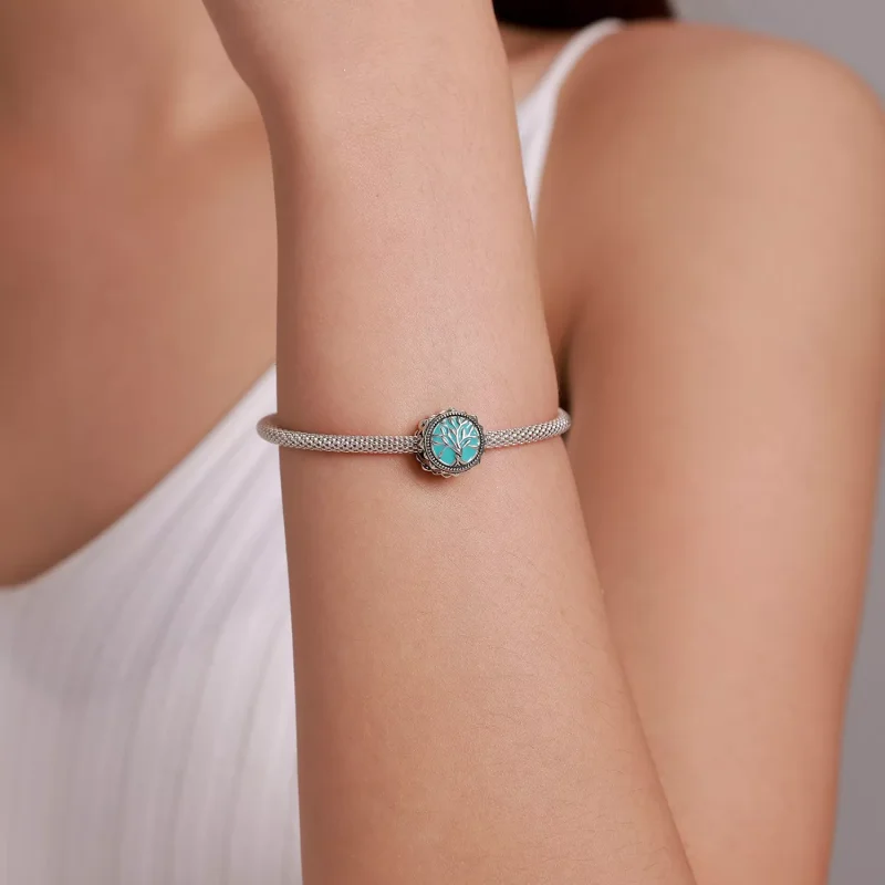 (immagine per) Charm tipo Pandora Albero della vita blu - BSC503 - Visualizza 5
