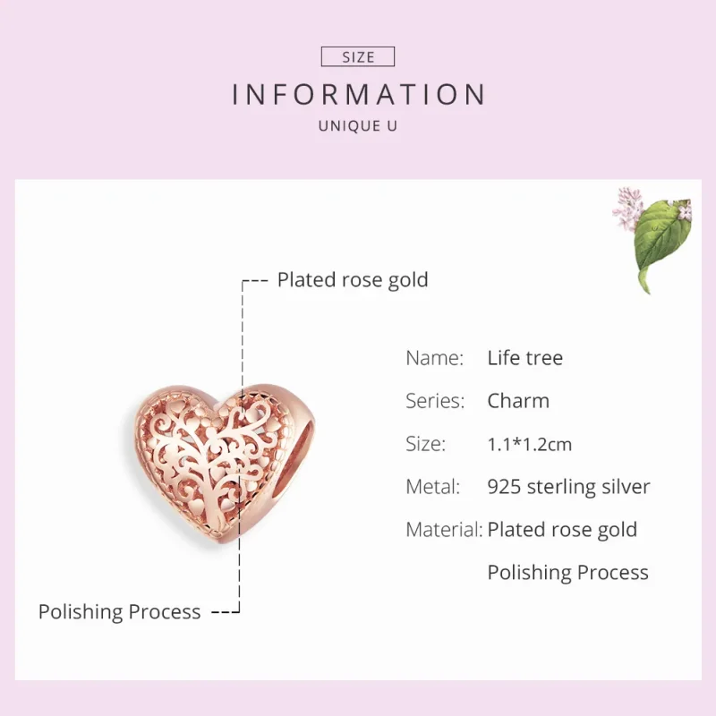 (immagine per) Charm tipo Pandora Albero genealogico della rosa - BSC215 - Visualizza 7