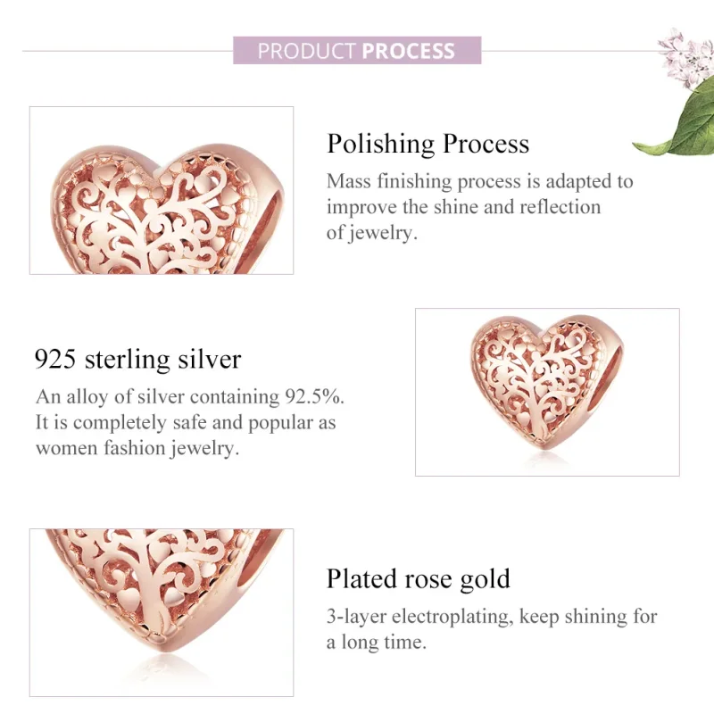 (immagine per) Charm tipo Pandora Albero genealogico della rosa - BSC215 - Visualizza 8