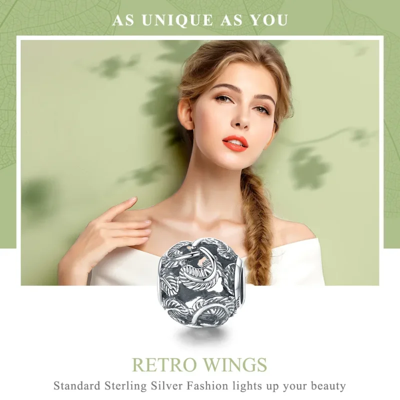 (immagine per) Charm tipo Pandora Ali d'epoca - SCC810 - Visualizza 6