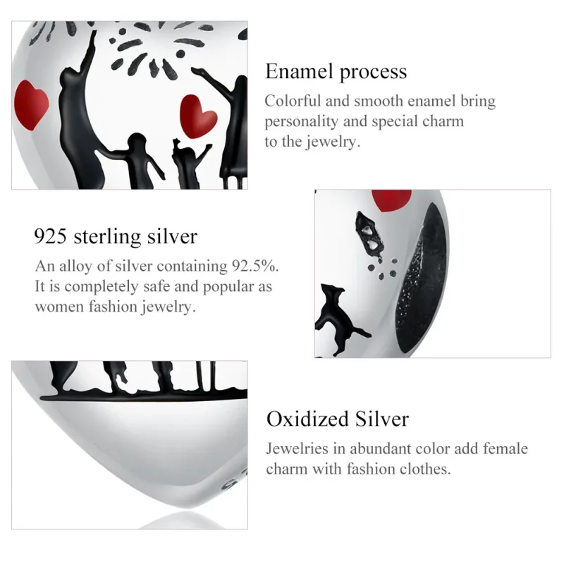(immagine per) Charm tipo Pandora Amore familiare - SCC1634 - Visualizza 7