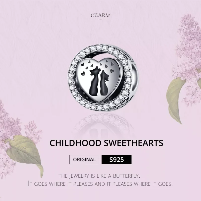 (immagine per) Charm tipo Pandora Amore Gatto - SCC1188 - Visualizza 2