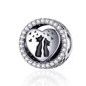 (immagine per) Charm tipo Pandora Amore Gatto - SCC1188