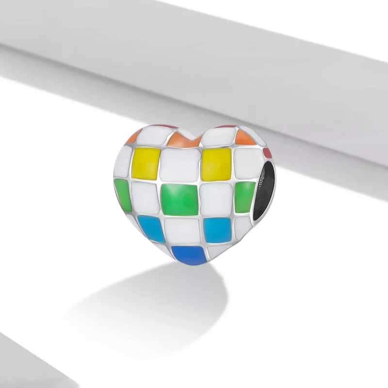(immagine per) Charm tipo Pandora Amore scacchiera arcobaleno - SCC2131 - Visualizza 2