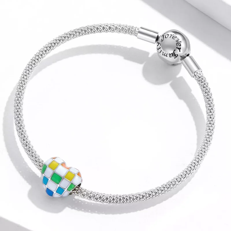 (immagine per) Charm tipo Pandora Amore scacchiera arcobaleno - SCC2131 - Visualizza 3