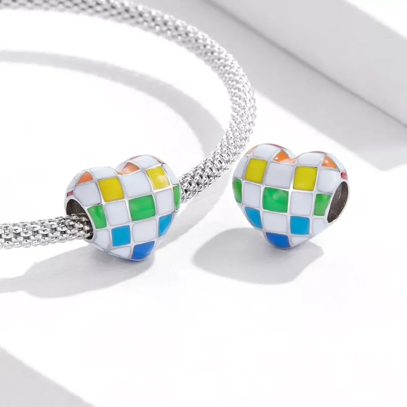 (immagine per) Charm tipo Pandora Amore scacchiera arcobaleno - SCC2131 - Visualizza 4