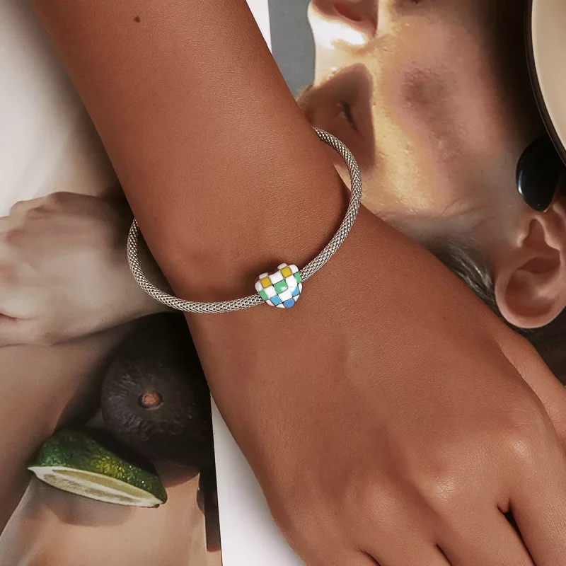 (immagine per) Charm tipo Pandora Amore scacchiera arcobaleno - SCC2131 - Visualizza 5