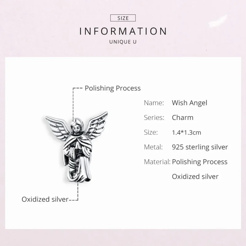(immagine per) Charm tipo Pandora Angelo dell'Amore - BSC314 - Visualizza 6