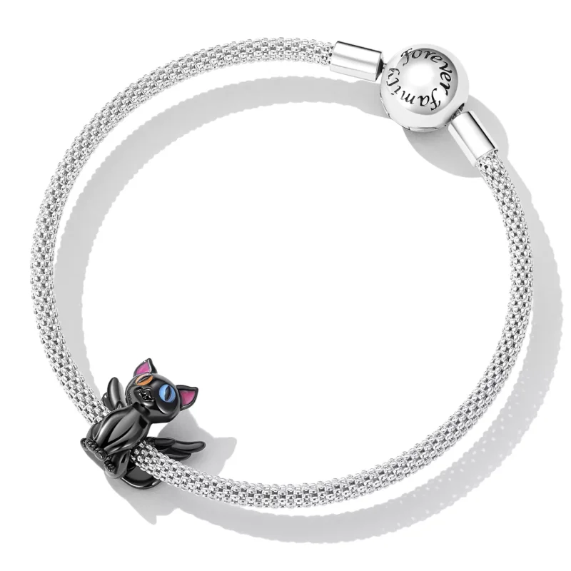 (immagine per) Charm tipo Pandora Angelo Gatto - SCC2299-BK - Visualizza 5