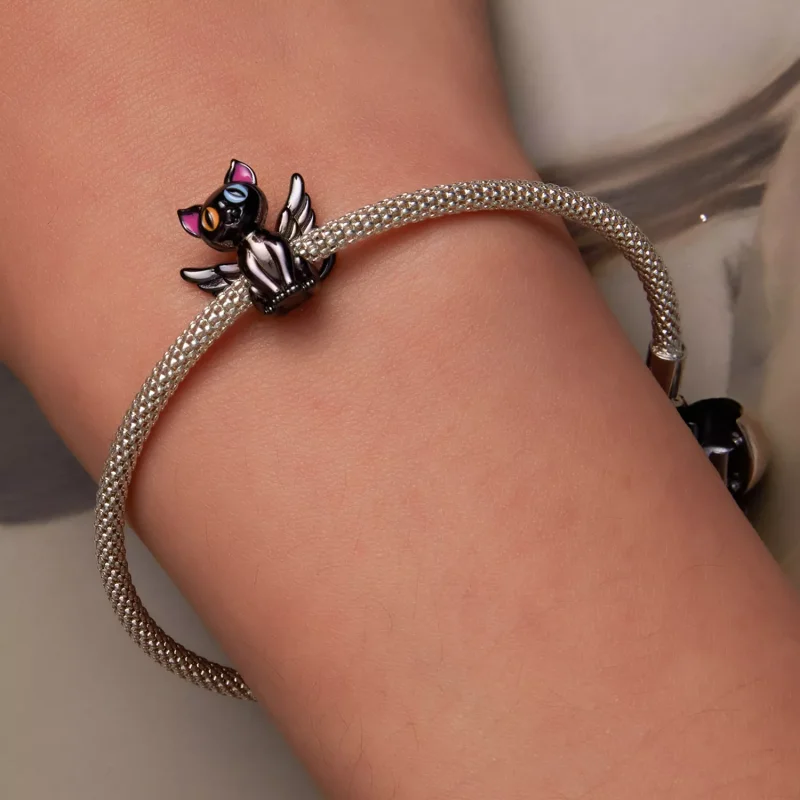 (immagine per) Charm tipo Pandora Angelo Gatto - SCC2299-BK - Visualizza 6