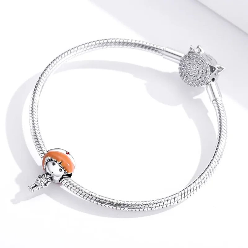 (immagine per) Charm tipo Pandora Angelo in bianco Infermiera Rn - SCC1548 - Visualizza 2