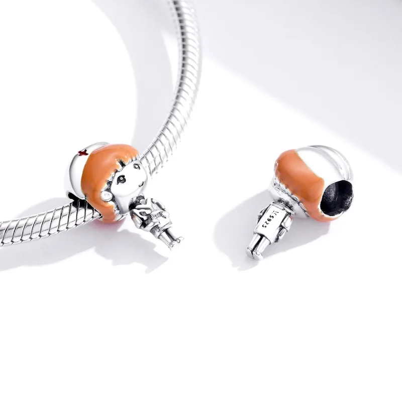 (immagine per) Charm tipo Pandora Angelo in bianco Infermiera Rn - SCC1548 - Visualizza 4