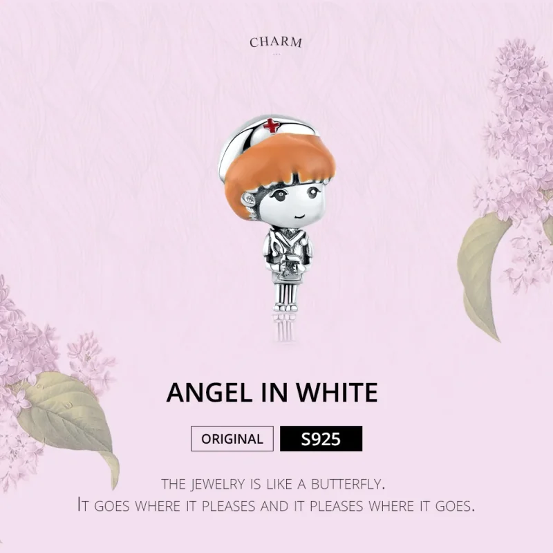 (immagine per) Charm tipo Pandora Angelo in bianco Infermiera Rn - SCC1548 - Visualizza 6