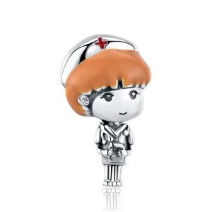 (immagine per) Charm tipo Pandora Angelo in bianco Infermiera Rn - SCC1548
