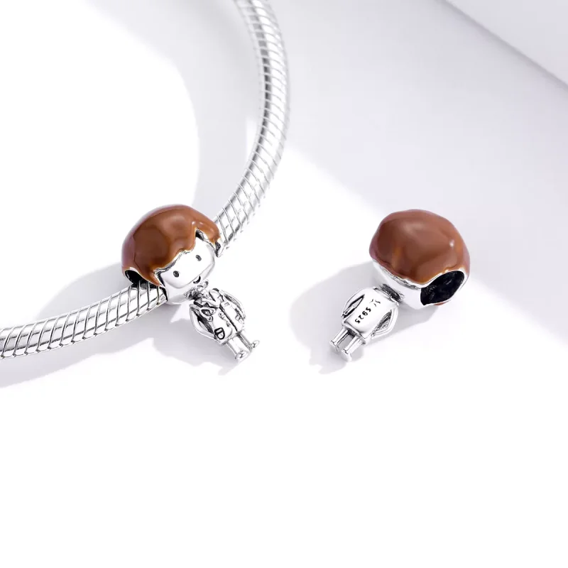 (immagine per) Charm tipo Pandora Angelo in bianco - SCC1549 - Visualizza 2